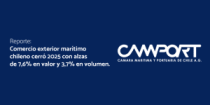 Comercio exterior marítimo chileno cerró 2025 con alzas de 7,6% en valor y 3,7% en volumen.