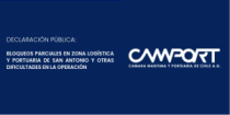 Declaración Pública:  Bloqueos parciales en zona logística y portuaria de San Antonio  y otras dificultades de la operación.